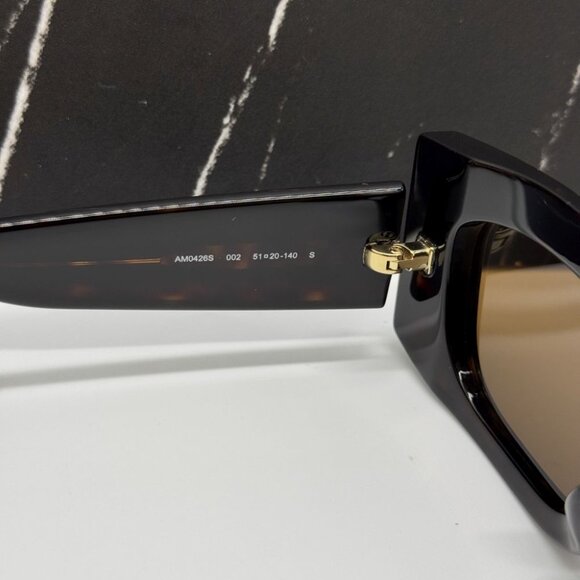 NEW AM0426S 002 ALEXANDER MCQUEEN HAVANA SQUARE UNISEX SUNGLASSES